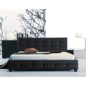 FIDEL Κρεβάτι (για στρώμα 150x200cm) Pu Μαύρο