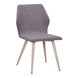 LETO Καρέκλα Μεταλλική Βαφή Φυσικό/Ύφασμα Grey Brown