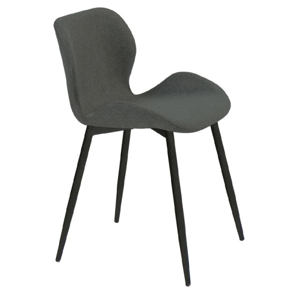 LILIAN Καρέκλα Μεταλλική Μαύρη/Ύφασμα Σκ.Γκρι