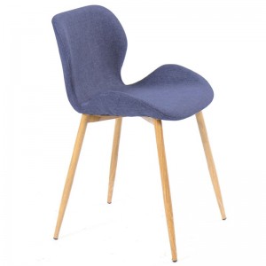LILIAN Καρέκλα Μεταλλική Βαφή Φυσικό/Ύφασμα Μπλε