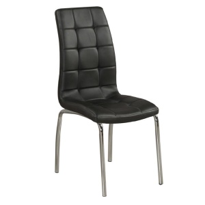 MELVA Καρέκλα Χρώμιο/Pu Μαύρο
