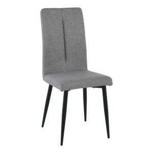 MINA Καρέκλα Μεταλλική Μαύρη/Ύφασμα Grey-Brown