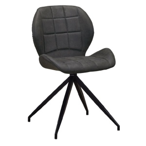 NORMA Καρέκλα Μεταλλική Μαύρη/Ύφασμα Suede Ανθρακί