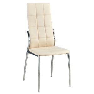 PRIMA Καρέκλα K/D Χρώμιο/Pu Εκρού