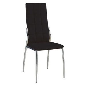 PRIMA Καρέκλα K/D Χρώμιο/Pu Μαύρο