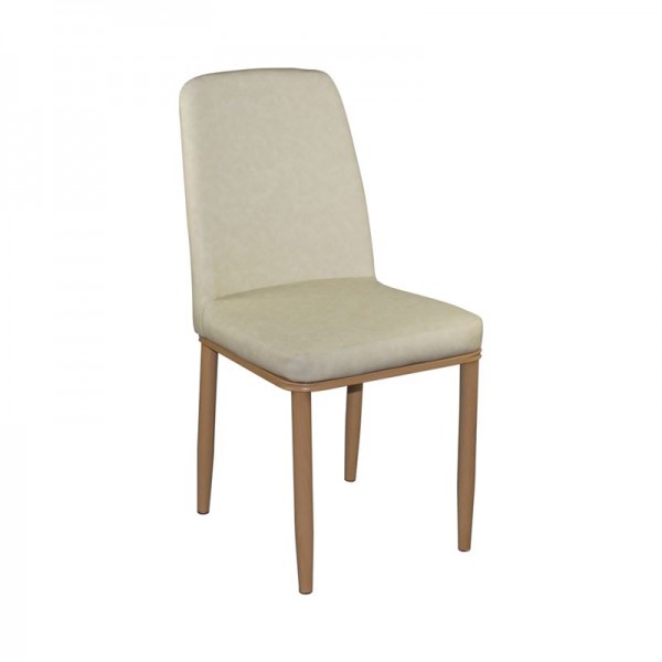SIMON Καρέκλα Μεταλλική Βαφή Φυσικό/Pu Μπεζ