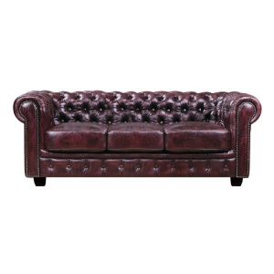 CHESTERFIELD 689 3-θέσιος καναπές Δέρμα Antique Red