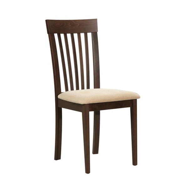 CORINA καρέκλα Οξυά Σκούρο Καρυδί/PVC Εκρού