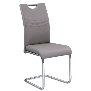 CROFT Καρέκλα Χρώμιο/Pu Cappuccino