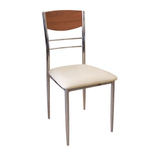 DINO καρέκλα Χρώμιο/Κερασί/Εκρού