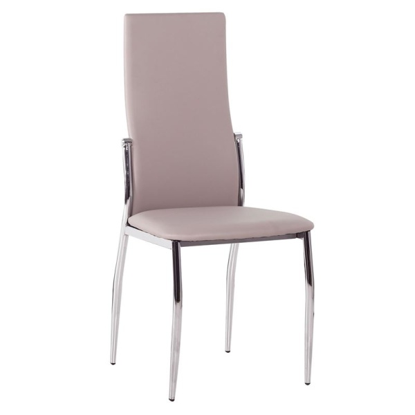 FRESH K/D καρέκλα Χρώμιο/Pvc Cappuccino