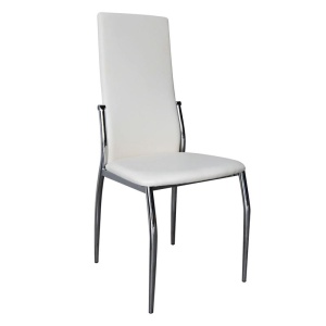 FRESH K/D καρέκλα Χρώμιο/Pvc Εκρού