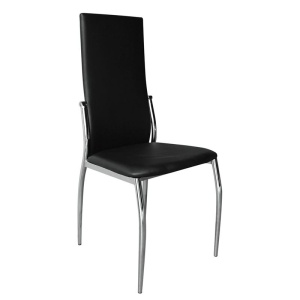FRESH K/D καρέκλα Χρώμιο/Pvc Μαύρο