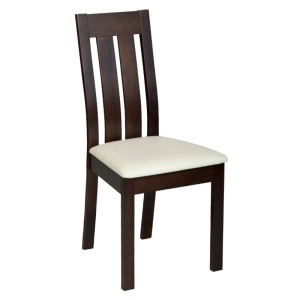 REGO καρέκλα Οξυά Σκούρο Καρυδί/PVC Εκρού