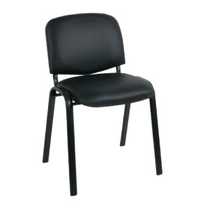 SIGMA Καρέκλα Γραφείου Επισκέπτη Μέταλλο Μαύρο / PVC Μαύρο