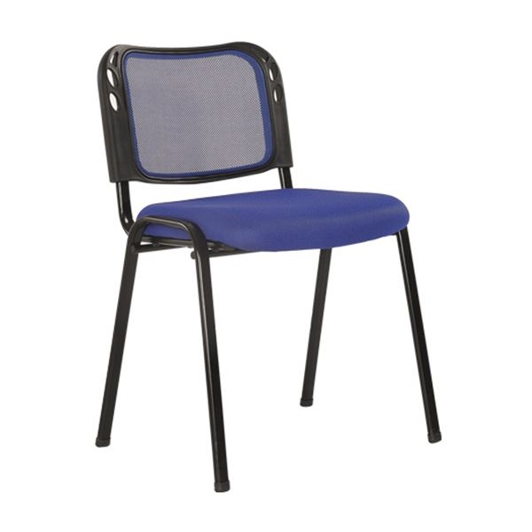SIGMA Στοιβαζόμενη Καρέκλα Μέταλλο Μαύρο / Mesh Μπλε