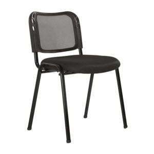 SIGMA Στοιβαζόμενη Καρέκλα Μέταλλο Μαύρο / Mesh Μαύρο