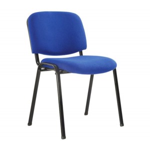 SIGMA Καρέκλα Γραφείου Επισκέπτη – Στοιβαζόμενη Μέταλλο Μαύρο / Ύφασμα Μπλε