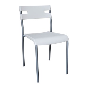 SWIFT καρέκλα μεταλλική Silver PP Άσπρο