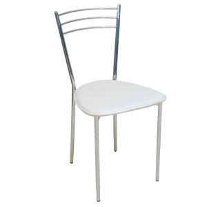 VALETTA καρέκλα Μεταλλική Χρώμιο/PVC Εκρού