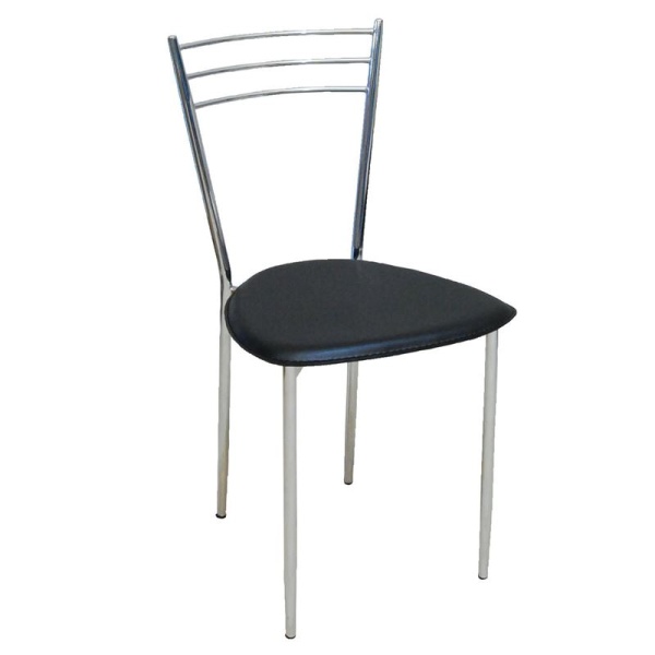 VALETTA καρέκλα Χρώμιο/PVC Μαύρο