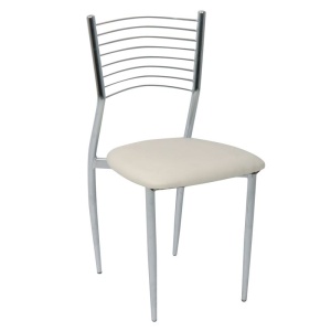 VIVIAN καρέκλα Χρώμιο/PVC Εκρού