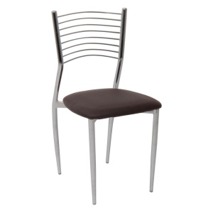 VIVIAN καρέκλα Χρώμιο/PVC Σκούρο Καφέ