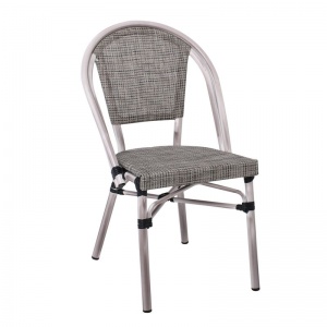 COSTA Καρέκλα Dining Αλουμινίου Antique Grey / Textilene Μπεζ