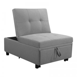 IMOLA Καρέκλα - Κρεβάτι Ύφασμα Ανοιχτό Γκρι