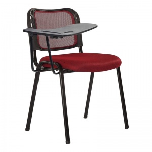SIGMA Καρέκλα - Θρανίο Μέταλλο Μαύρο / Ύφασμα Mesh Μπορντώ