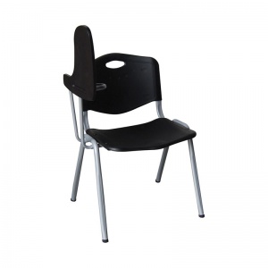 STUDY Καρέκλα-Θρανίο Μέταλλο Βαφή Silver / PP Μαύρο