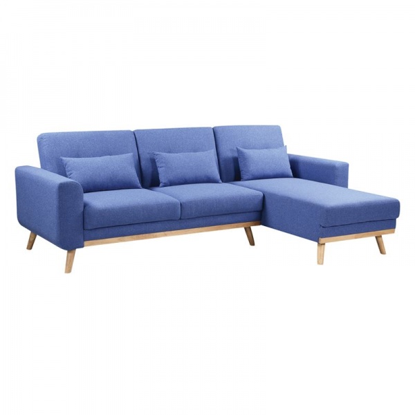 BACKER Καναπές / Κρεβάτι Σαλονιού - Καθιστικού Γωνία Αναστρέψιμη / Ύφασμα Μπλε
