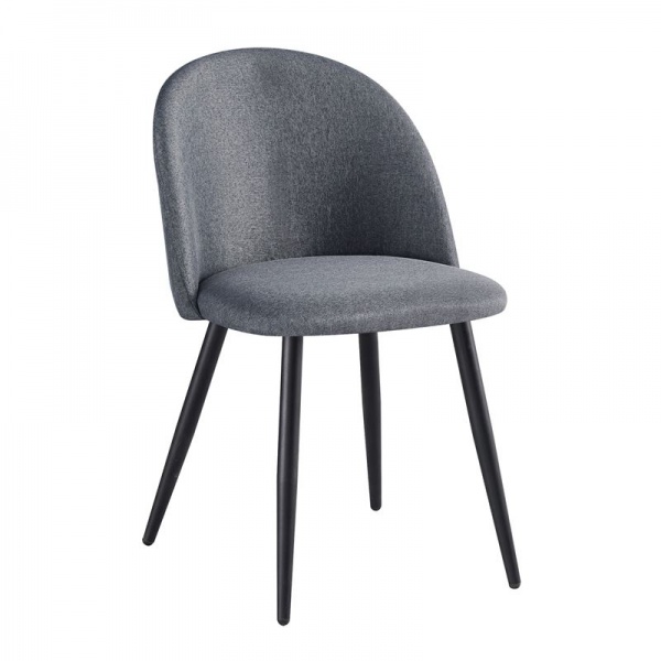 BELLA Καρέκλα Μέταλλο Βαφή Μαύρο / Ύφασμα Γκρι