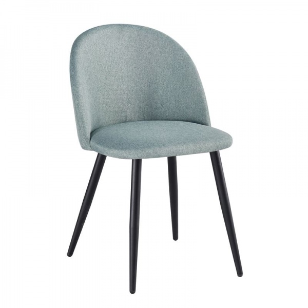 BELLA Καρέκλα Μέταλλο Βαφή Μαύρο / Ύφασμα Mixed Green