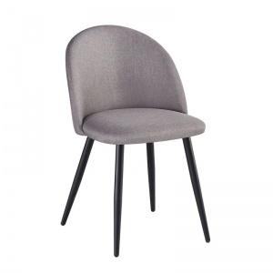 BELLA Καρέκλα Μέταλλο Βαφή Μαύρο / Ύφασμα Sand Grey