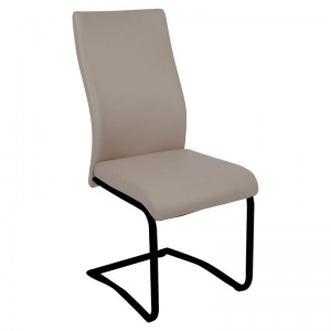 BENSON Καρέκλα Μέταλλο Βαφή Μαύρο / Pvc Cappuccino