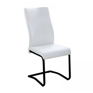 BENSON Καρέκλα Μέταλλο Βαφή Μαύρο / PVC Εκρού