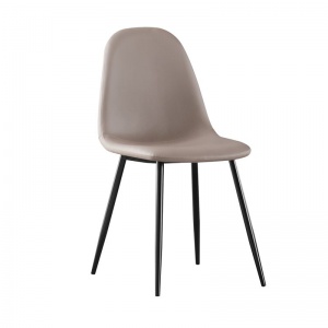 CELINA Καρέκλα Μέταλλο Βαφή Μαύρο / Pvc Cappuccino