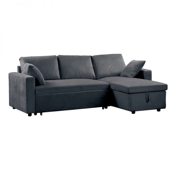 MONTREAL Καναπές Κρεβάτι Γωνία Αναστρέψιμη με Αποθηκευτικό Χώρο / Microfiber Σκούρο Γκρι