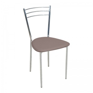 VALETTA Καρέκλα Μέταλλο Χρώμιο / Pvc Cappuccino