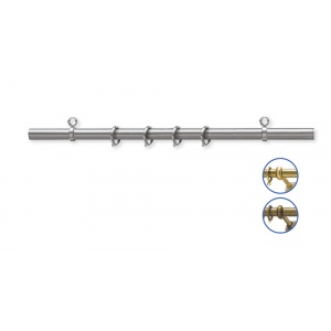 double curtain rod with round rings